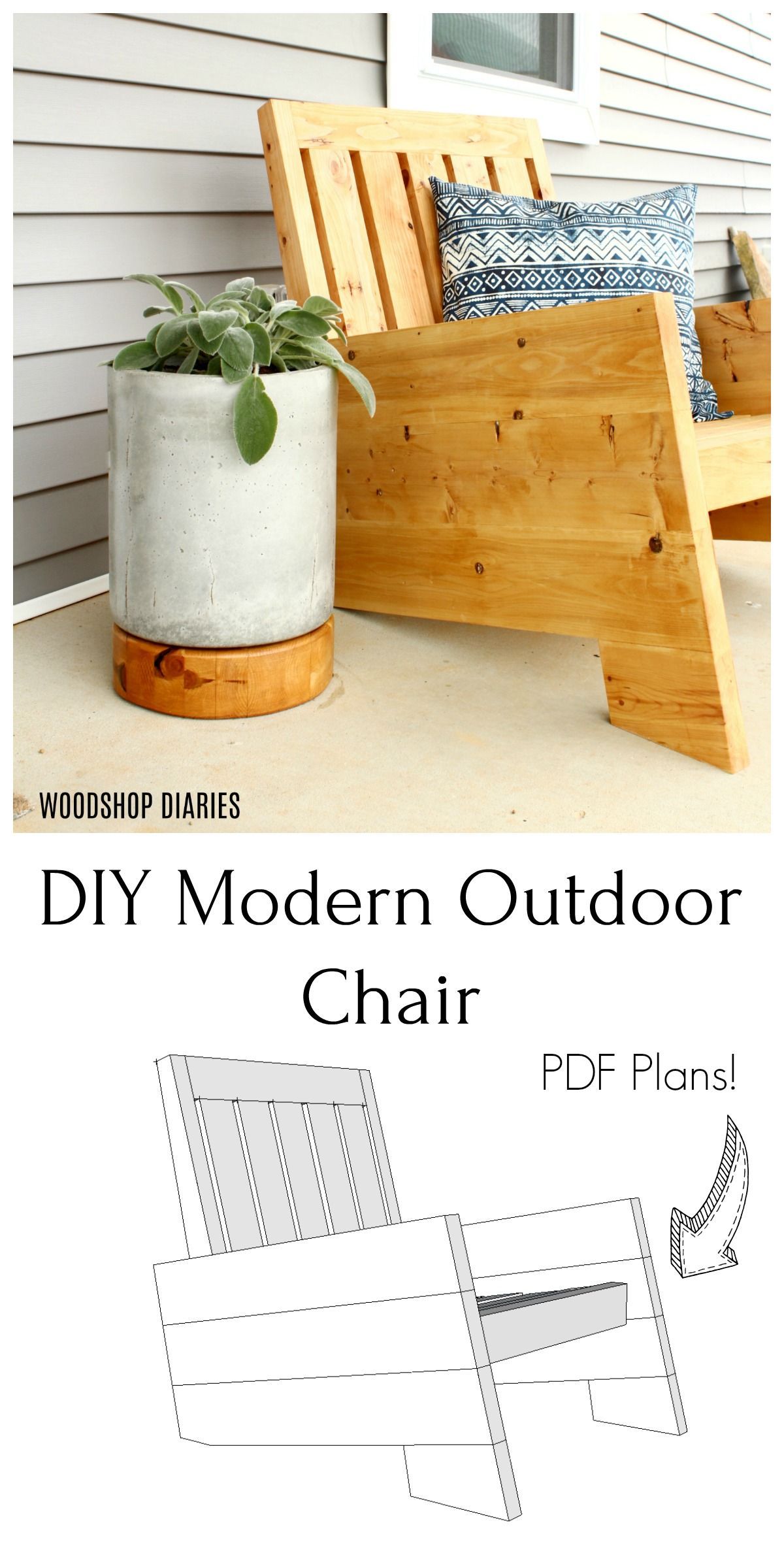 Modern Outdoor Chair--DIY Building Plans -   18 diy Outdoor easy ideas