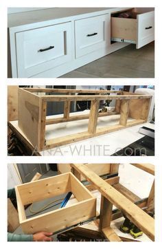 Mudroom Bench with Easy Drawers -   18 diy Table with drawers ideas