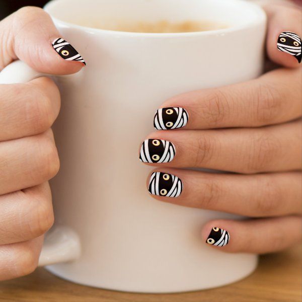 Halloween Fingernails Cool Mummy Decor Minx Nail Wraps -   18 halloween nails diy easy ideas