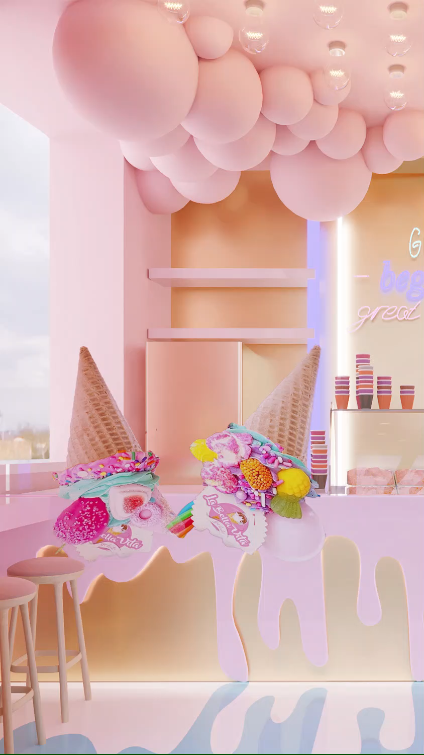 Cute ice cream shop  interior design & decorating ideas with amazing fun decor -   19 beauty Design salon ideas