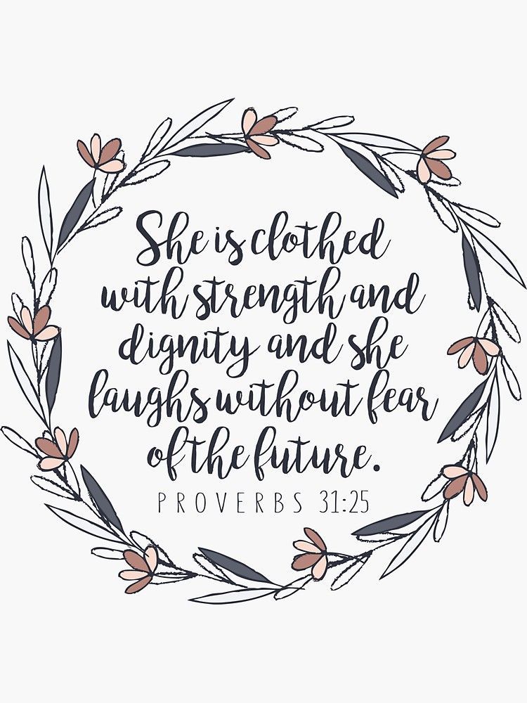 'Bible Verse - Proverbs 31:25' Sticker by walk-by-faith -   19 beauty Quotes bible ideas