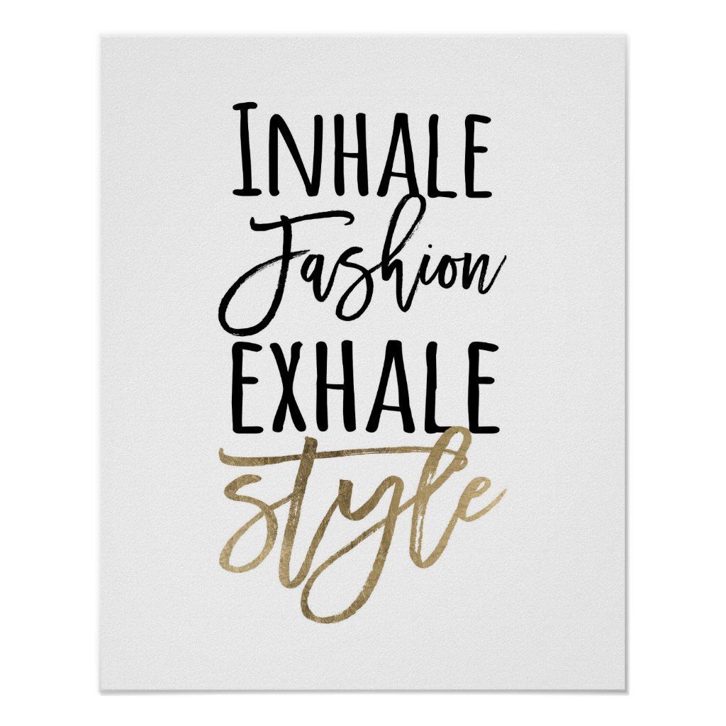 Modern fashion style quote typography gold black Poster -   19 cute style Quotes ideas