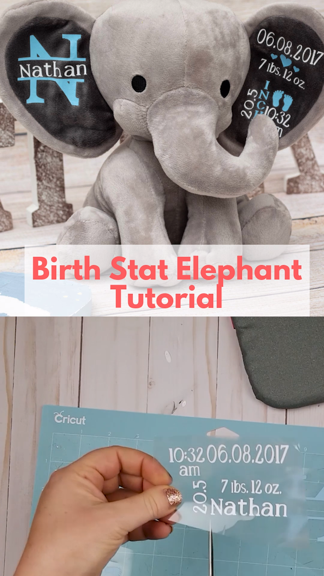 DIY Birth Stat Elephant Keepsake -   19 diy Baby crafts ideas