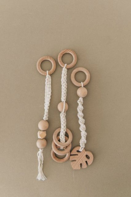Wooden Baby Gym + Macrame Toys | Poppyseed Play -   19 diy Baby crafts ideas