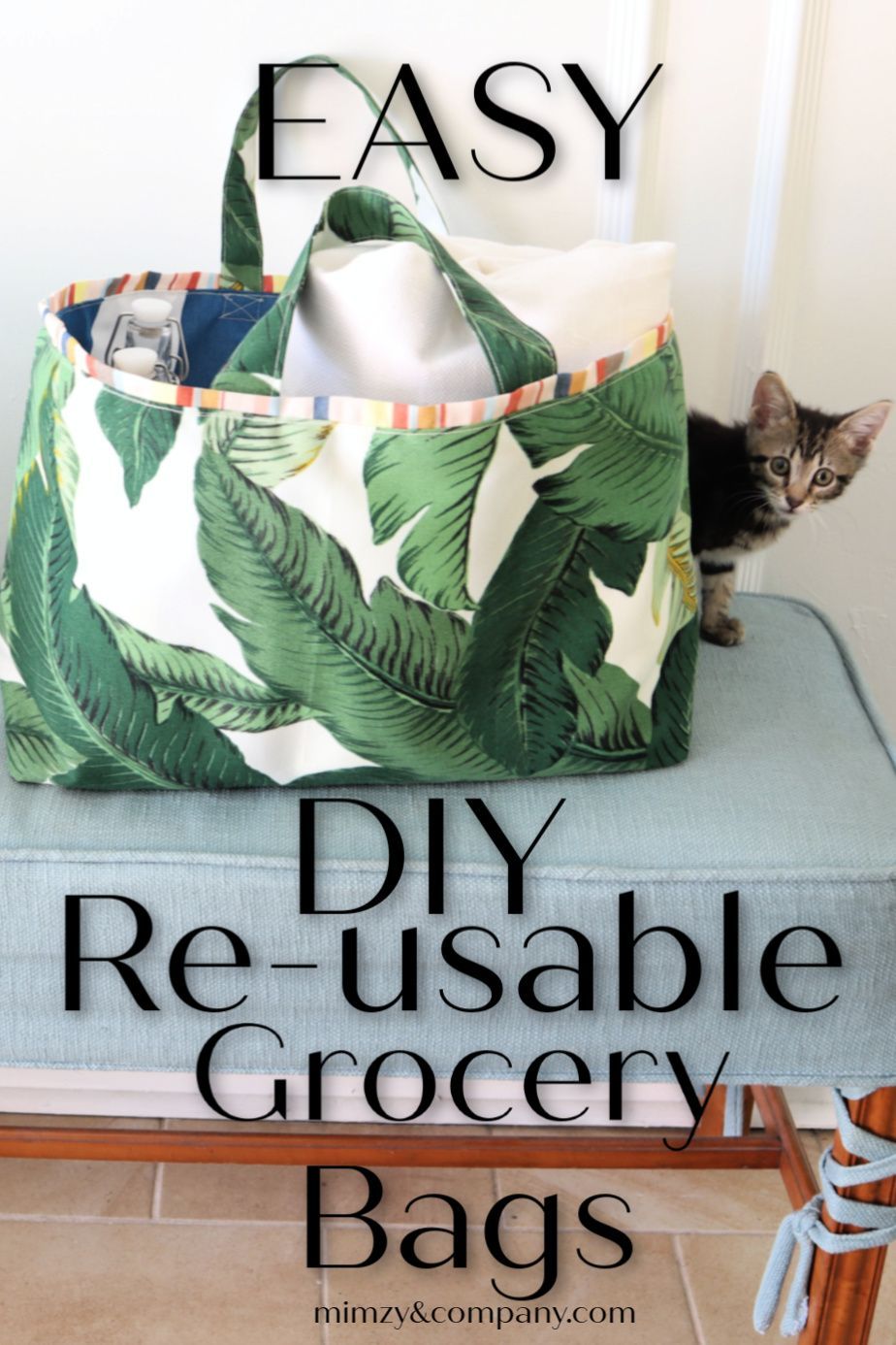 DIY re-usable grocery bags • mimzy & company -   19 diy Bag decoration ideas