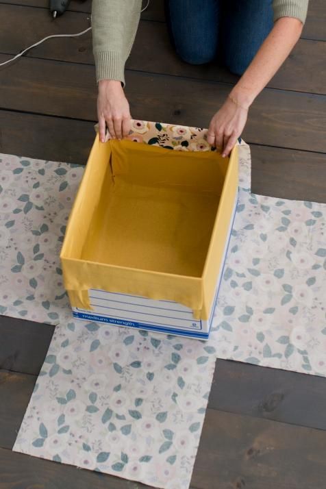 DIY Fabric-Wrapped Storage Bins -   19 diy Box basket ideas