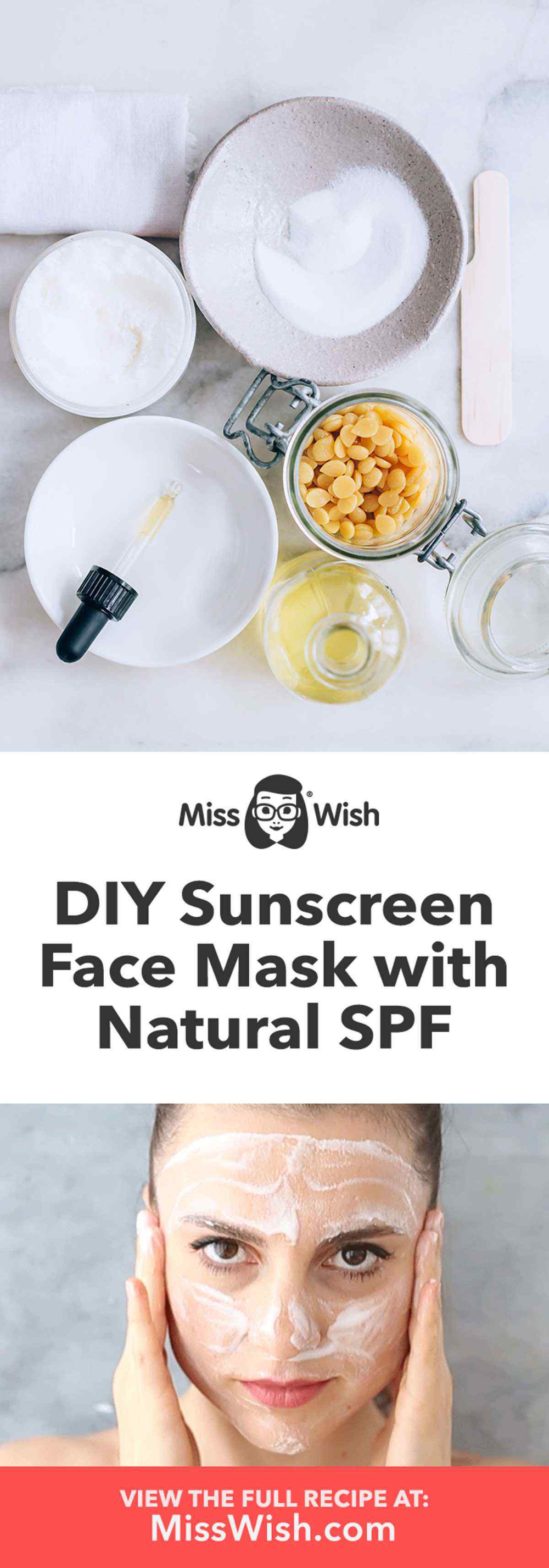 Protective DIY Sunscreen Face Mask with Natural SPF - Miss Wish -   19 diy Face Mask in a jar ideas