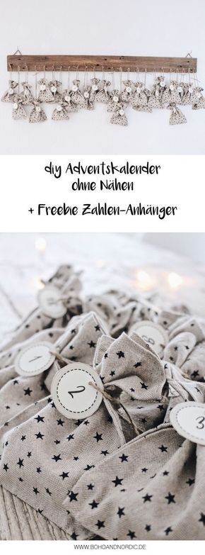 DIY Adventskalender basteln +  Freebie Zahlen zum Ausdrucken -   19 diy Ideen adventskalender ideas