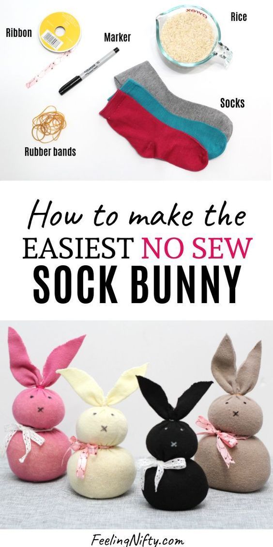 The Easiest Easter Bunny Craft using Unmatched Socks {No-Sew} -   19 diy Kids spring ideas