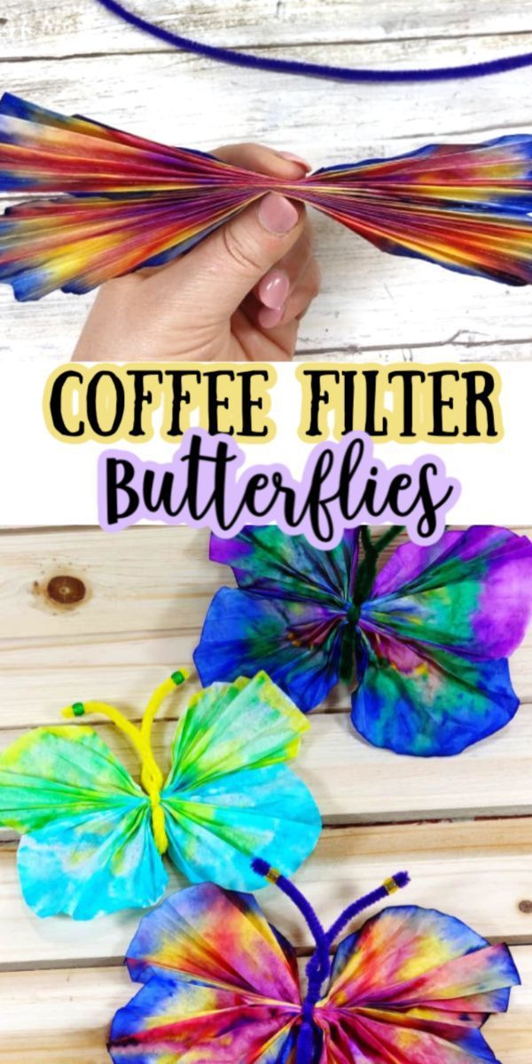 How to Make Coffee Filter Butterflies -   19 diy Kids spring ideas