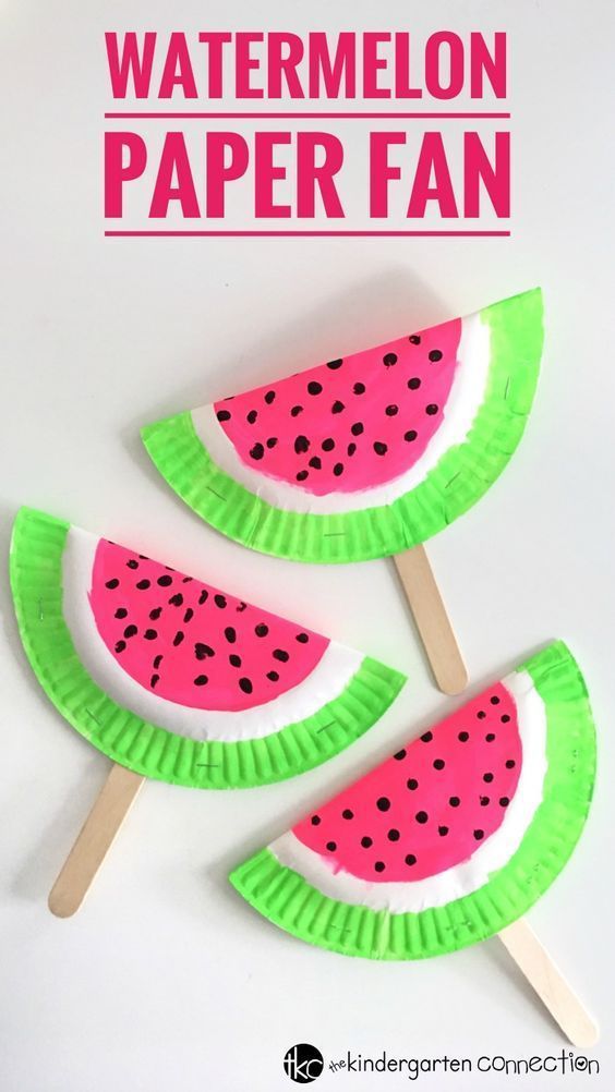 Easy Paper Fan Watermelon Craft for Kids -   19 diy Kids spring ideas