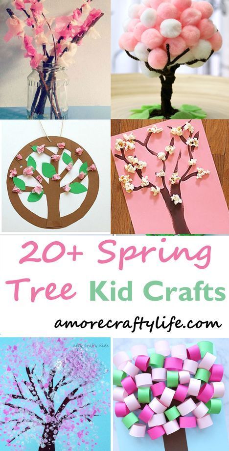 Spring Tree Crafts – 20 Plus Crafts For Kids - A More Crafty Life -   19 diy Kids spring ideas