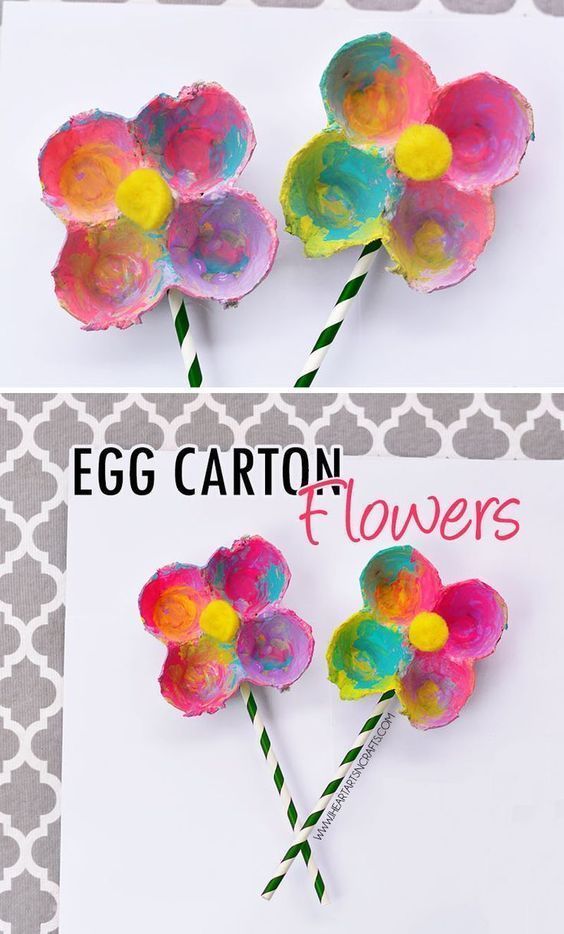 Egg Carton Flowers - I Heart Arts n Crafts -   19 diy Kids spring ideas