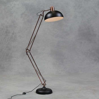 Copper And Matt Black Floor Lamp -   19 diy Lamp stand ideas