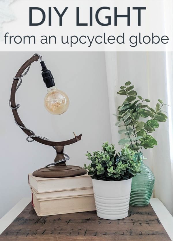 Upcycle an Old Globe into a Fabulous Light - Lovely Etc. -   19 diy Lamp stand ideas