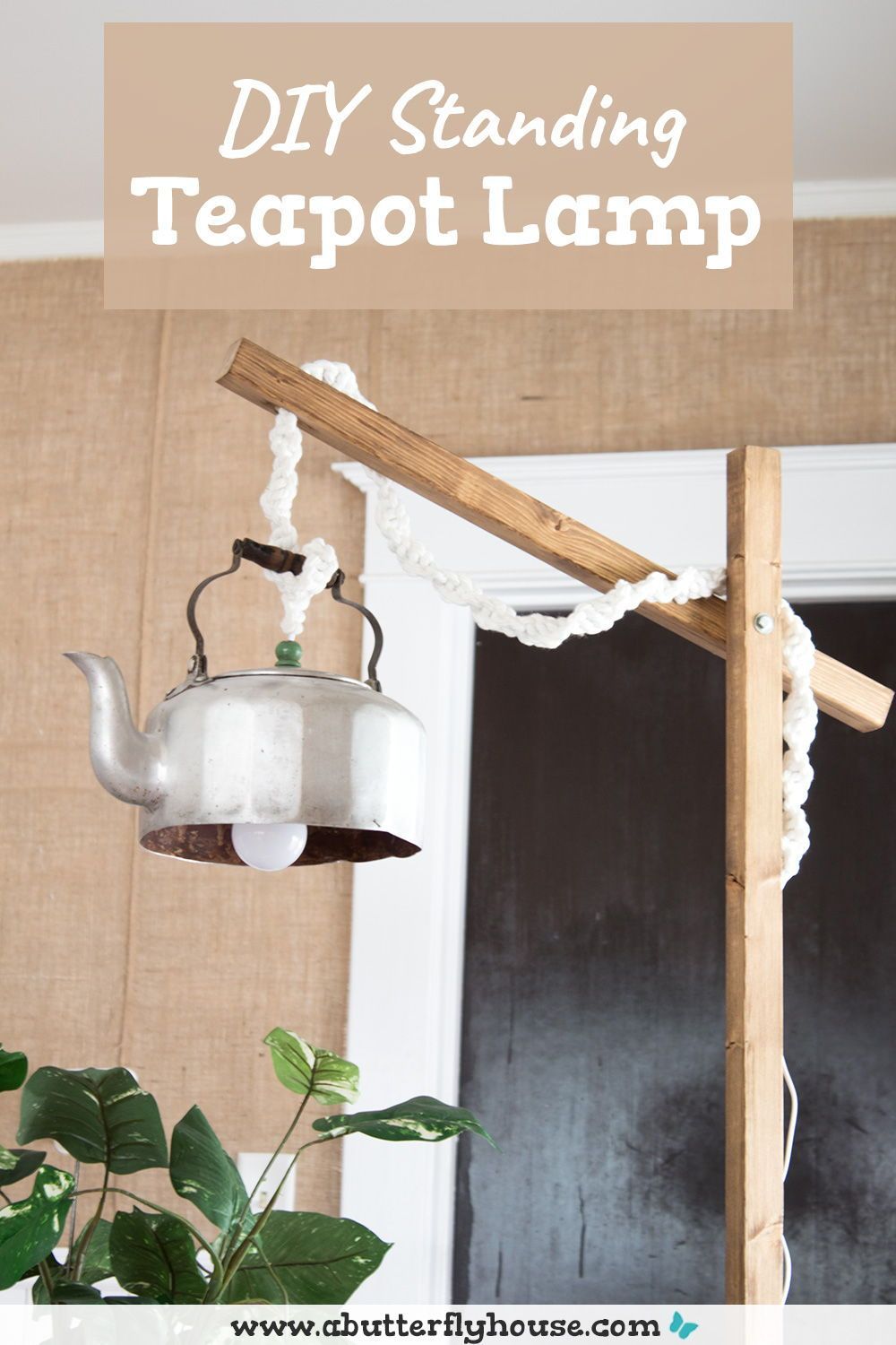 DIY Standing Lamp (From a Teapot!) -   19 diy Lamp stand ideas