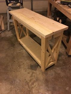DIY Farmhouse X-Console Table - Restoring Handmade -   19 diy Muebles facil ideas