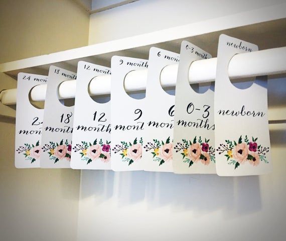 Floral Printable PDF Baby Nursery Closet Dividers and Organizers - print yourself - Baby Girl, Nursery Decor, Nursery Organization -   19 diy Organization baby ideas