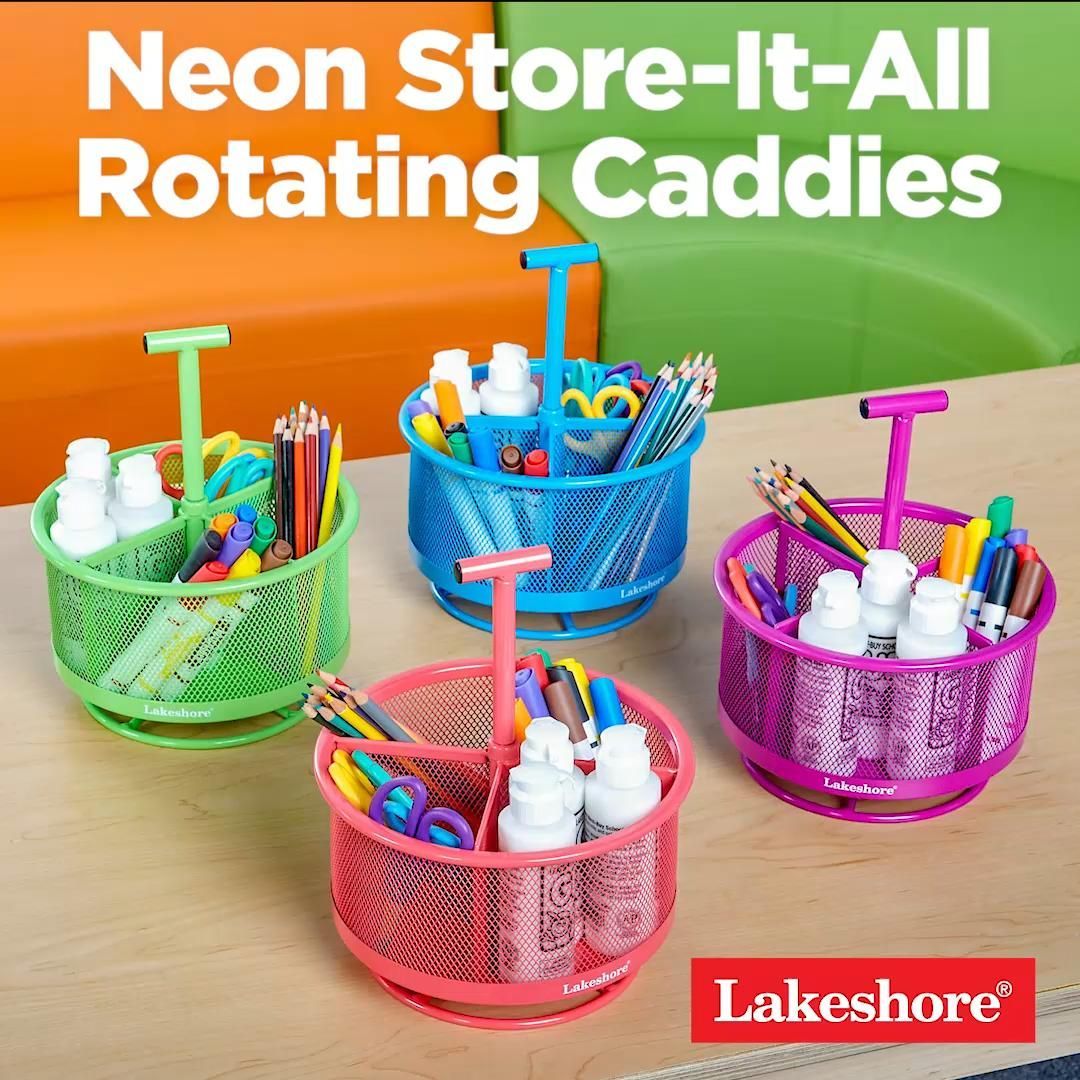 Neon Store-It-All Rotating Caddies -   19 diy Organization for kids ideas