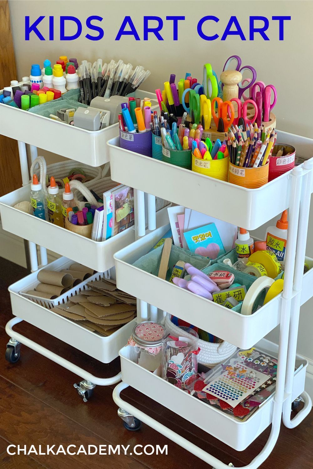Kids Art Cart, Storage System, and Organization Tips -   19 diy Organization for kids ideas