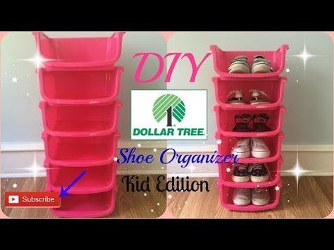 DIY | Dollar Tree Shoe Organizer | Kids Edition -   19 diy Organization for kids ideas