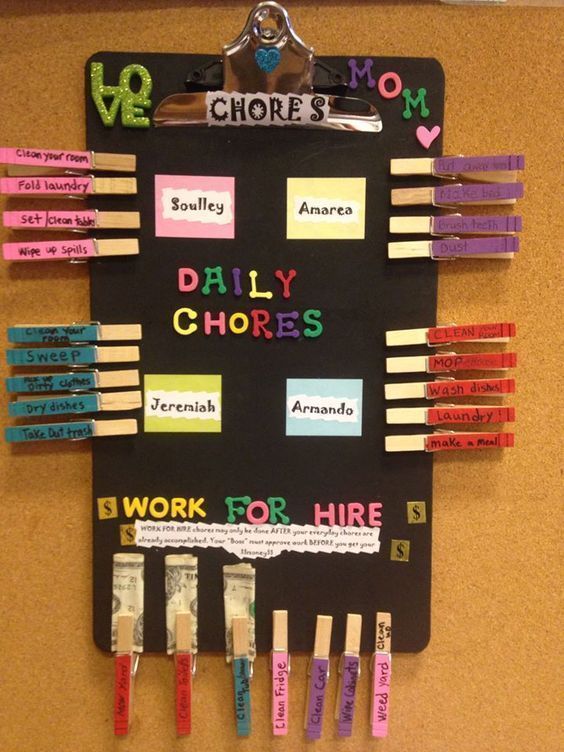 Chore Chart Ideas! Easy DIY Chore Board Ideas For Kids {PICTURES} -   19 diy Organization for kids ideas