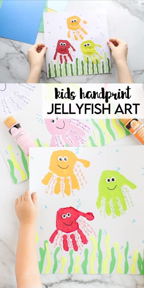 Kids Handprint Jellyfish Art -   19 diy Organization for kids ideas