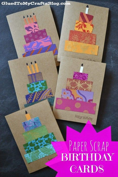 Paper Scrap Birthday Cards {Craft Idea} #StickyU -   19 diy Paper cards ideas
