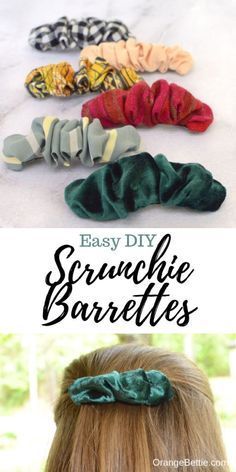 DIY Scrunchie Barrette - Easy Sewing Tutorial - Orange Bettie -   19 diy Scrunchie simple ideas
