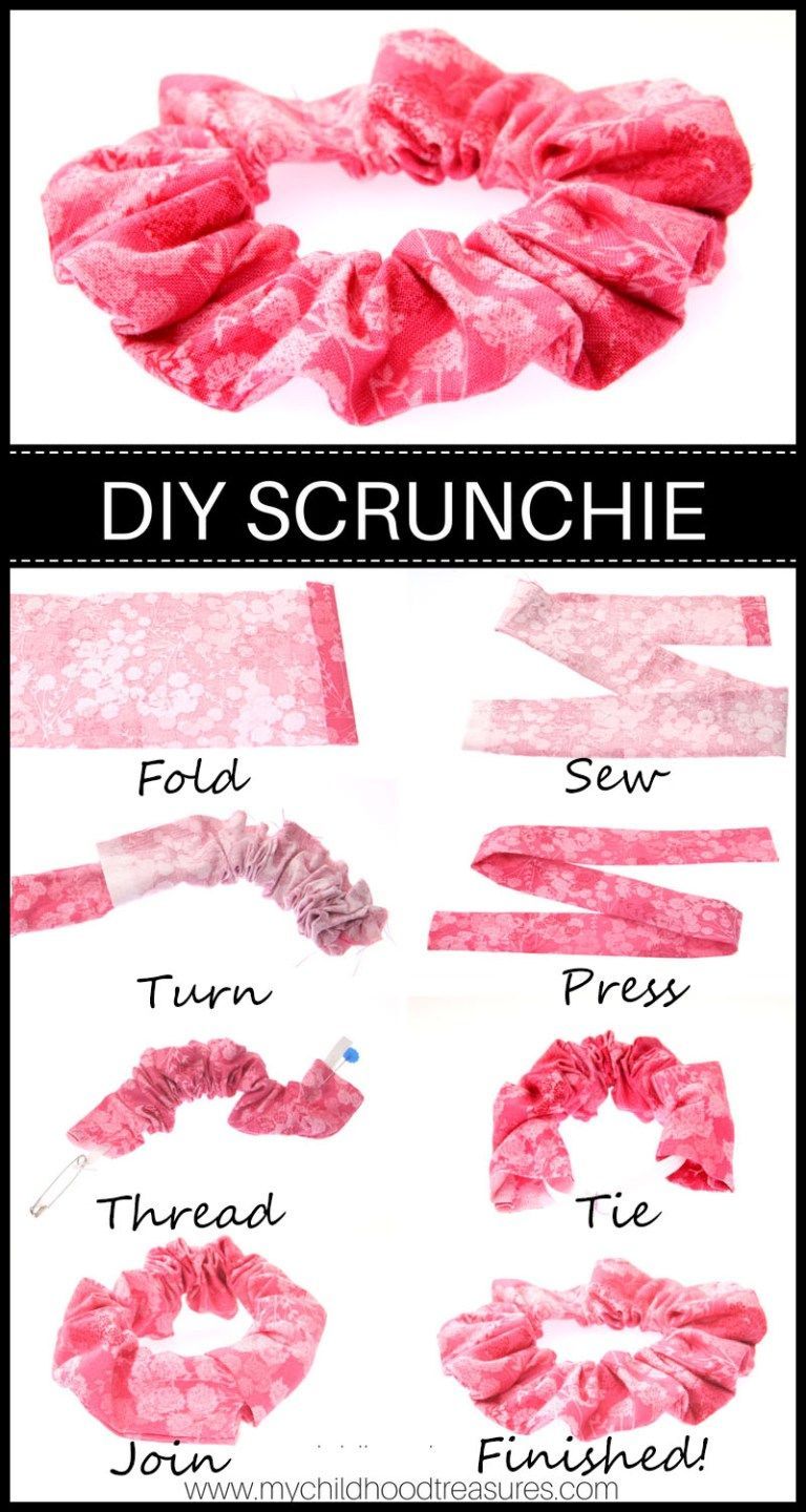 How to Make a Scrunchie {2 sizes} - DIY Scrunchie | TREASURIE -   19 diy Scrunchie simple ideas