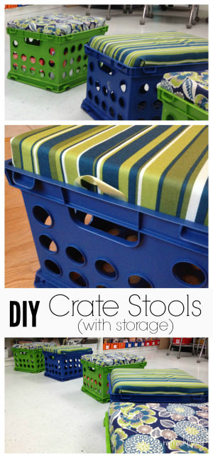 DIY Crate Storage Bench - Refresh Living -   19 diy Storage stool ideas