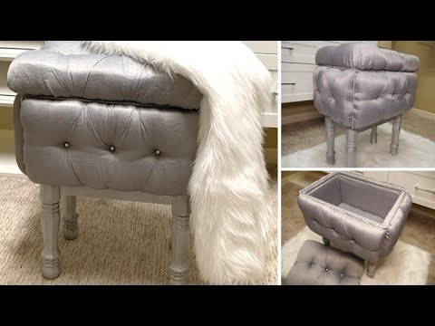 DIY Tufted Vanity Storage Stool -   19 diy Storage stool ideas