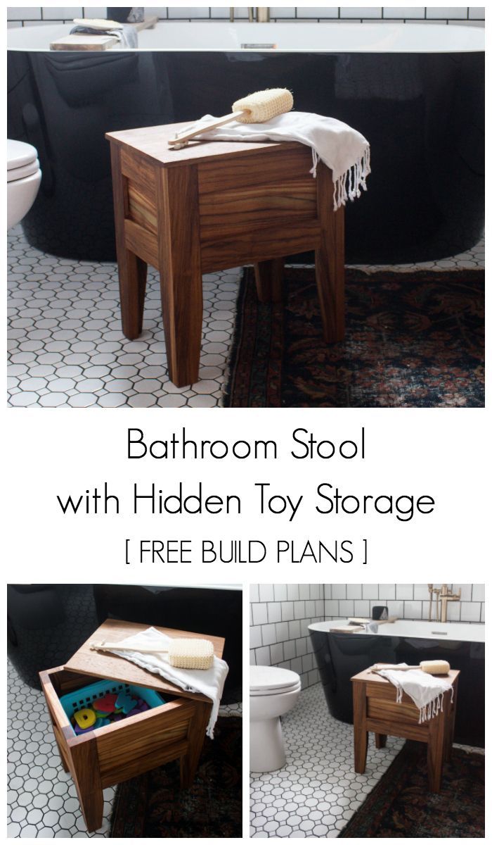 DIY Bathroom Stool [with hidden bath toy storage!] - Love Create Celebrate -   19 diy Storage stool ideas