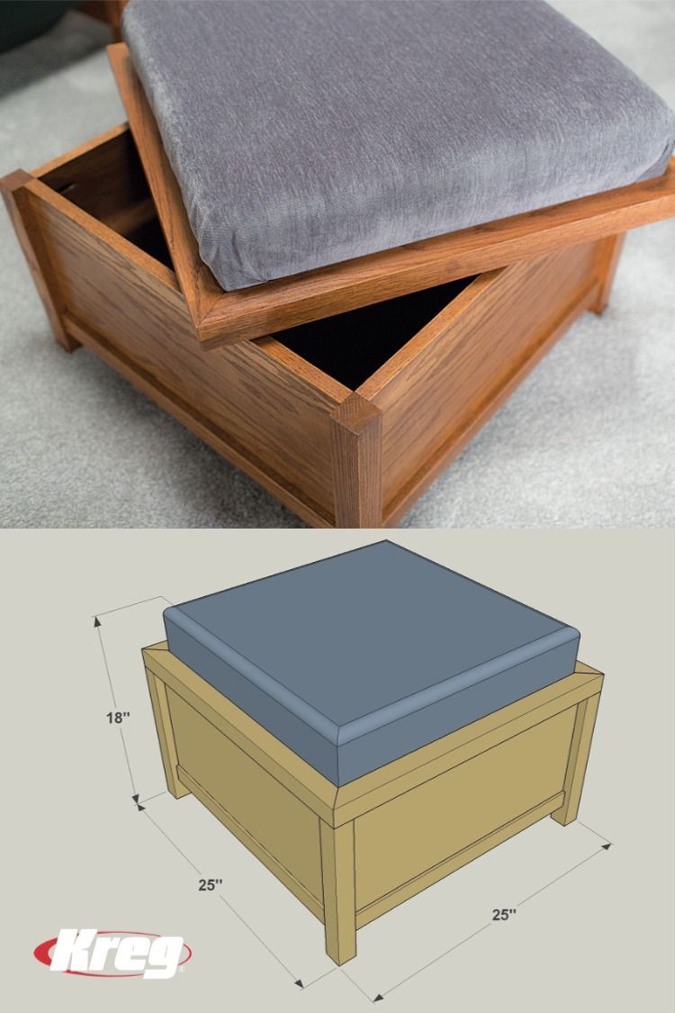 FREE PROJECT PLAN: How to Build a DIY Storage Ottoman -   19 diy Storage stool ideas
