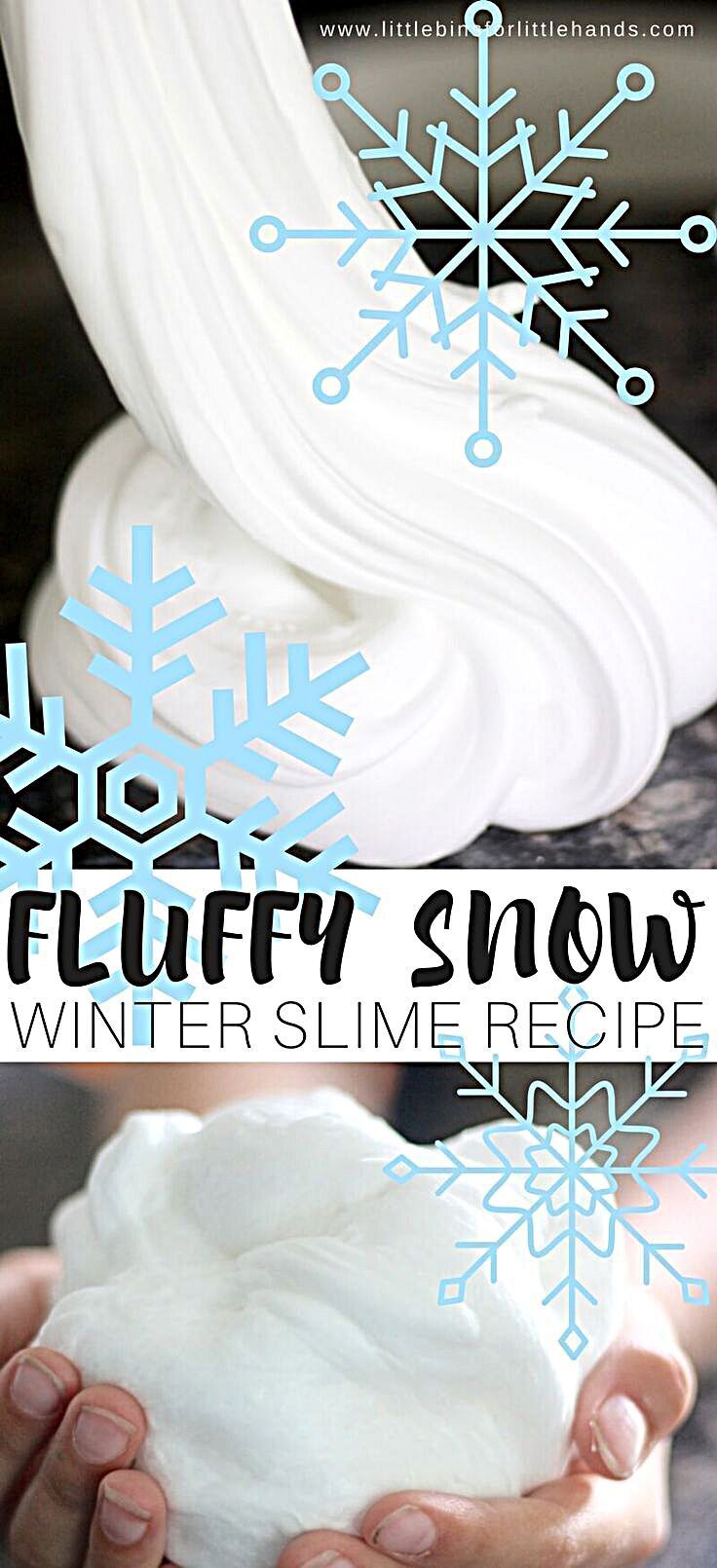 Homemade Fluffy Snow Slime Recipe Winter Activity -   19 diy To Do When Bored slime ideas