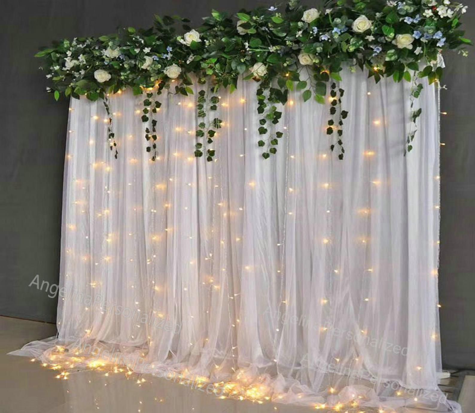 White Tulle Chiffon Backdrops for Bridal Shower Photography Wedding Backdrop Curtains,Newborn Baby Shower Party Background Wedding Decor -   19 diy Wedding backdrop ideas