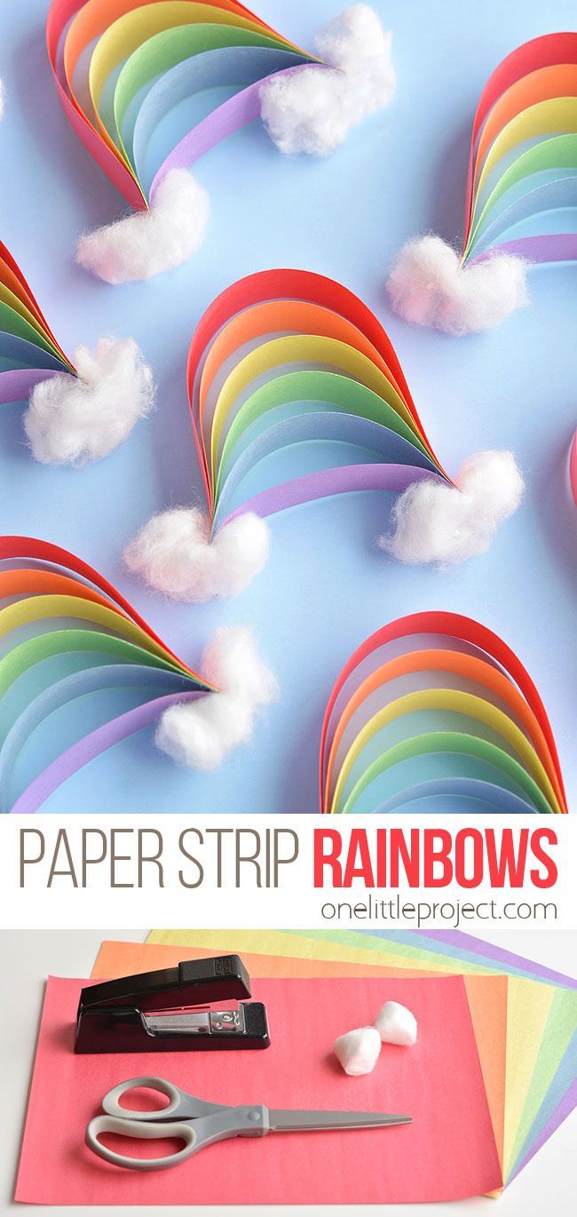 Rainbow Craft: How to Make Paper Strip Rainbows -   20 diy Art crafts ideas