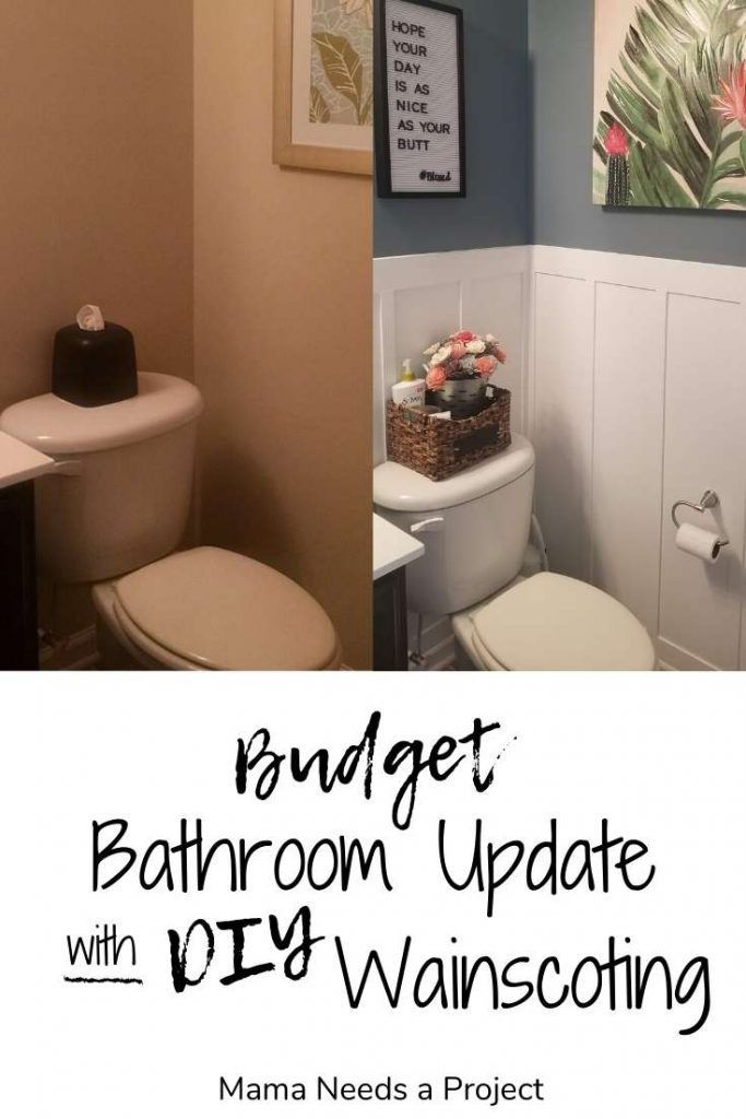 Budget Half Bathroom Update - DIY Wainscoting | Mama Needs a Project -   21 diy Bathroom wall ideas