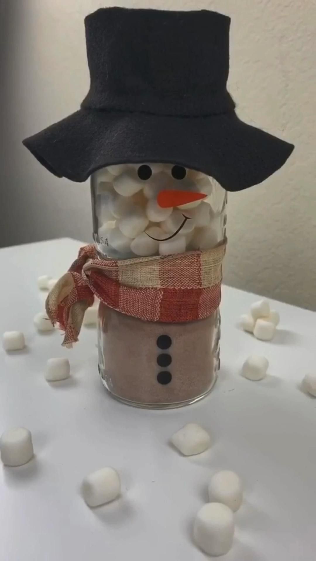 Hot Chocolate Snowman Jars! -   25 diy Christmas videos ideas