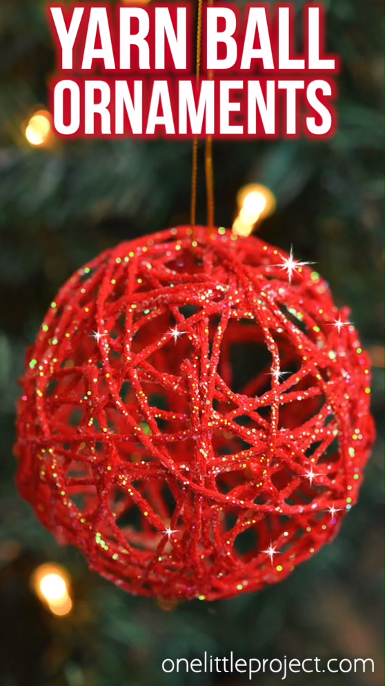 How to Make Glitter Ball Yarn Ornaments Using Balloons -   25 diy Christmas videos ideas