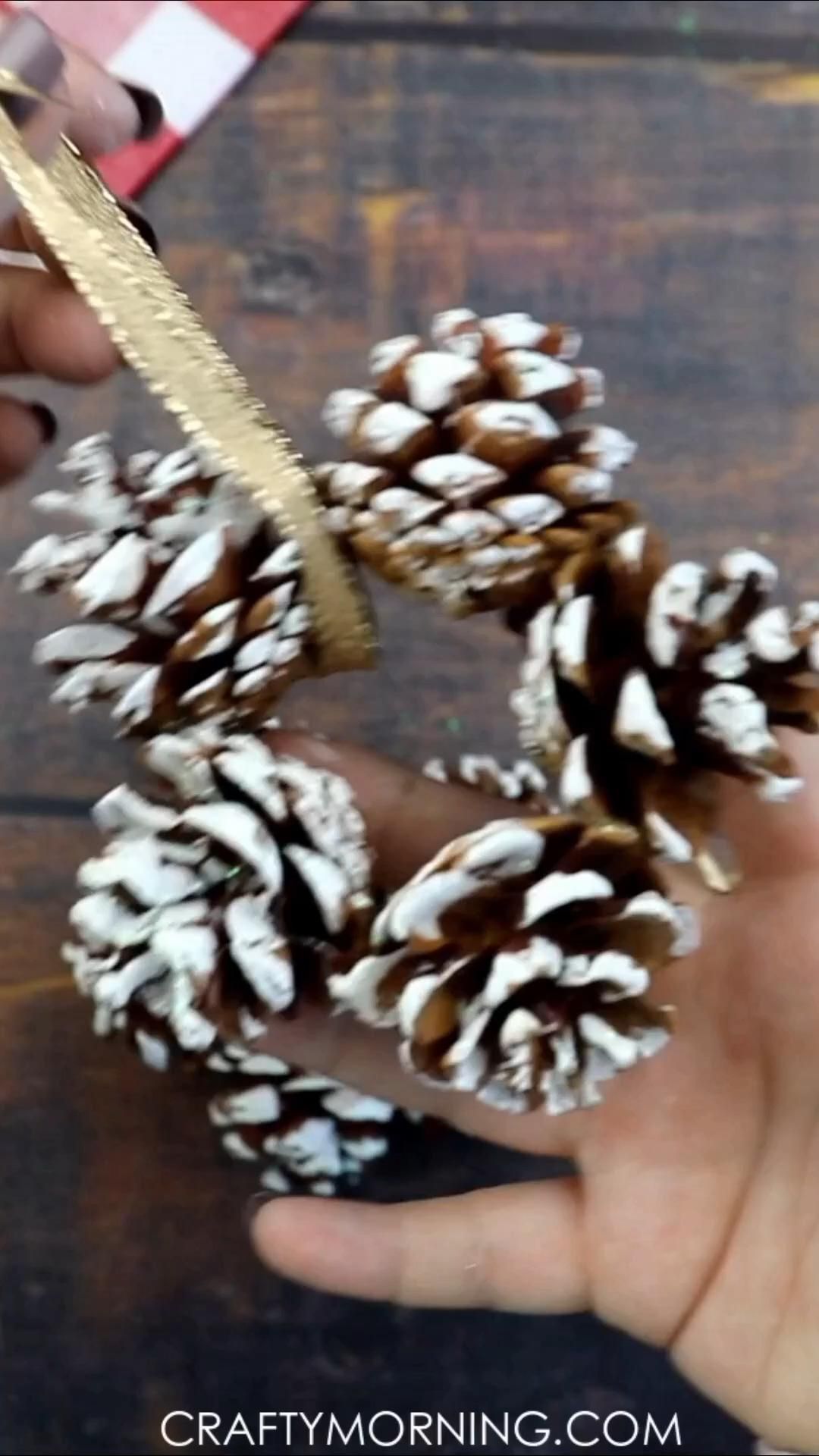 Mini Star Pinecone Ornaments -   25 diy Christmas videos ideas