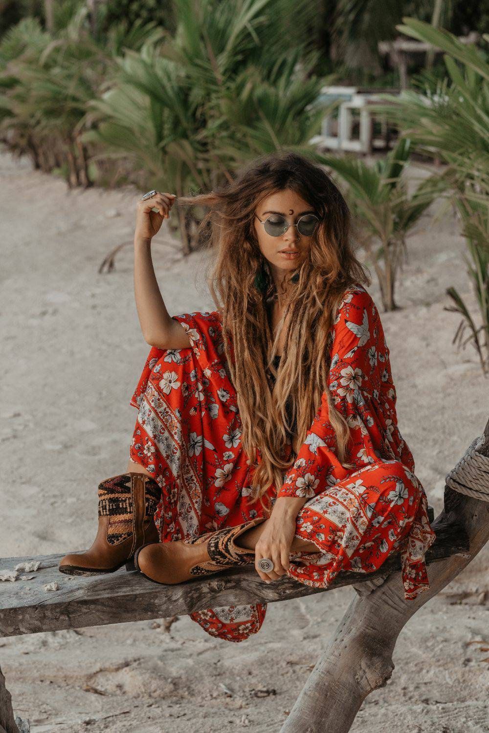 Bohemian hippie kimono dress. Makes You feel real free woman. 100% natural -   14 modern hippie style Bohemian ideas