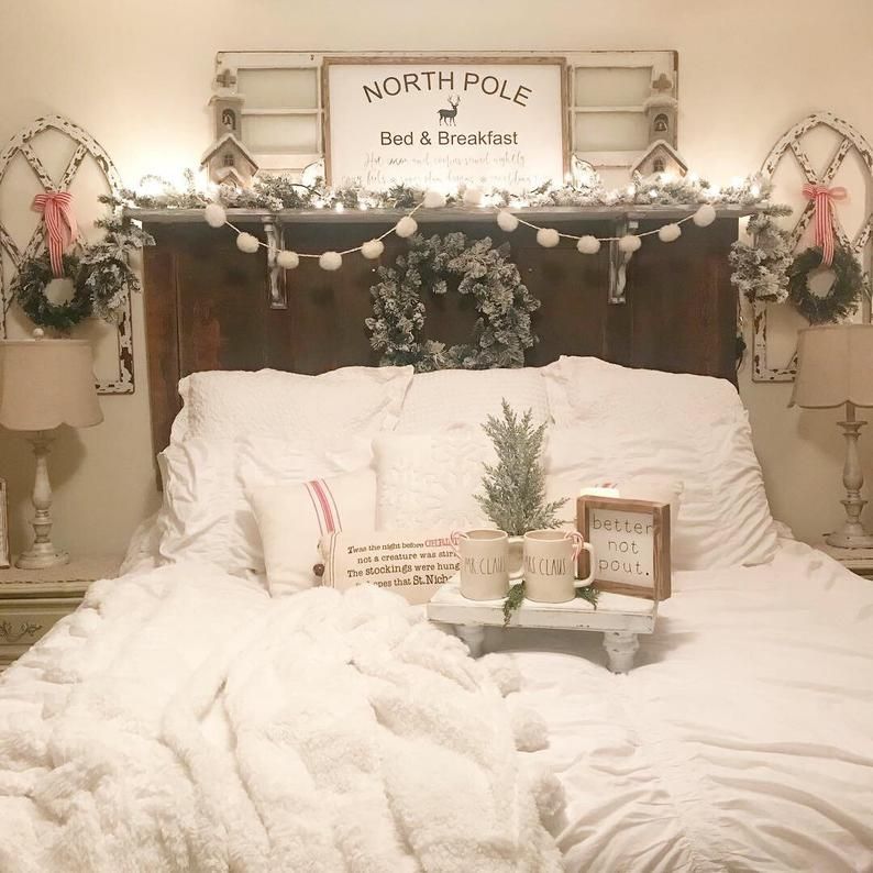 North Pole bed and breakfast sign, Christmas sign, romantic Christmas sign, cozy, gift -   16 christmas decor for bedroom ideas