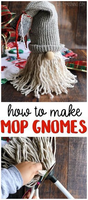 How to Make Mop Gnomes - Crafty Morning -   16 xmas crafts decorations dollar stores ideas