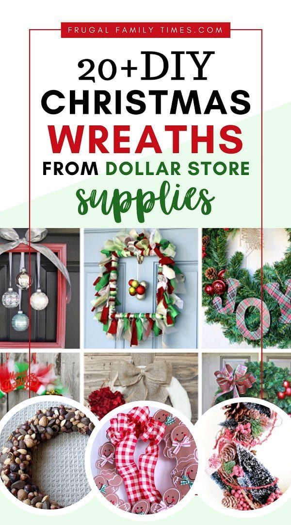 20+ DIY Christmas Wreaths - Made from Dollar Store Supplies -   16 xmas crafts decorations dollar stores ideas