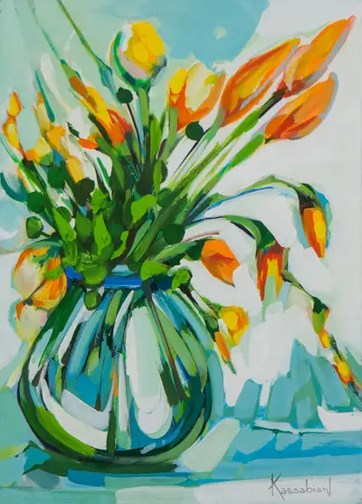 'Vase of Flowers I' -   17 beauty Life painting ideas
