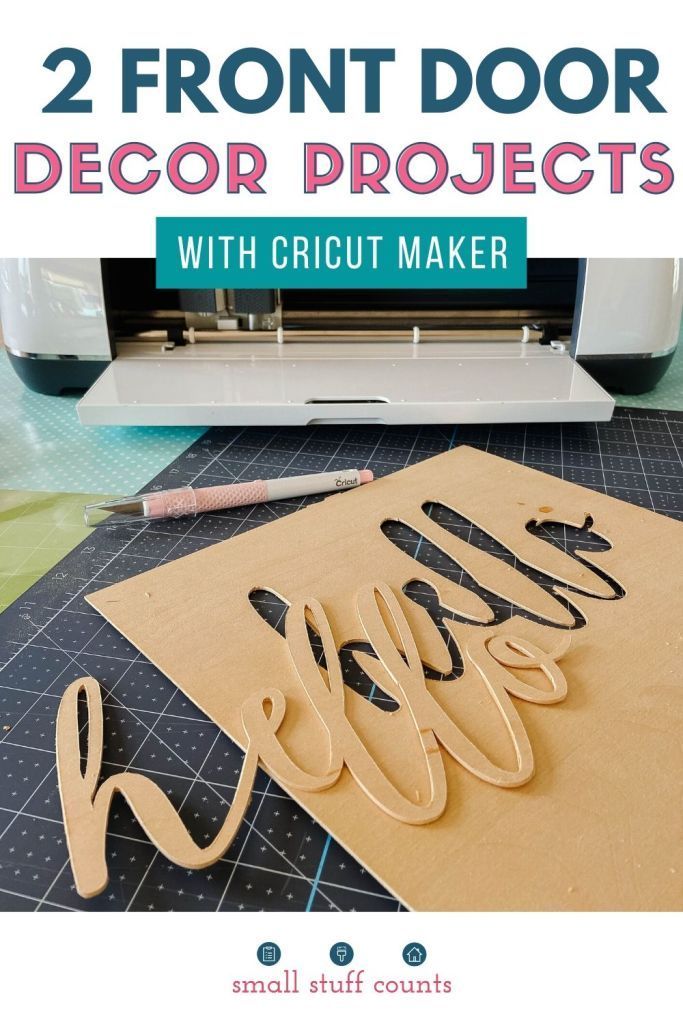 Painted Welcome Mat & DIY Wreath With Cricut Maker - Small Stuff Counts -   17 diy projects to try crafts ideas