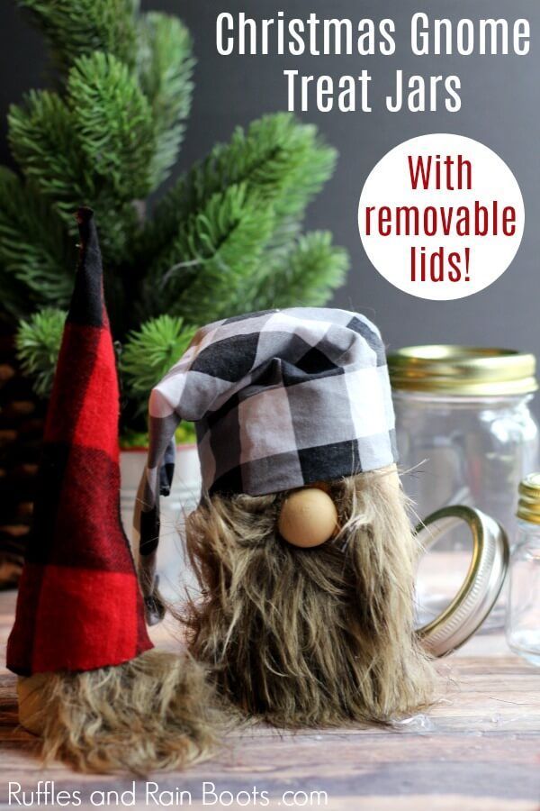 Christmas Gnome Mason Jars - Bring on the Holiday Smiles -   17 fabric crafts christmas mason jars ideas