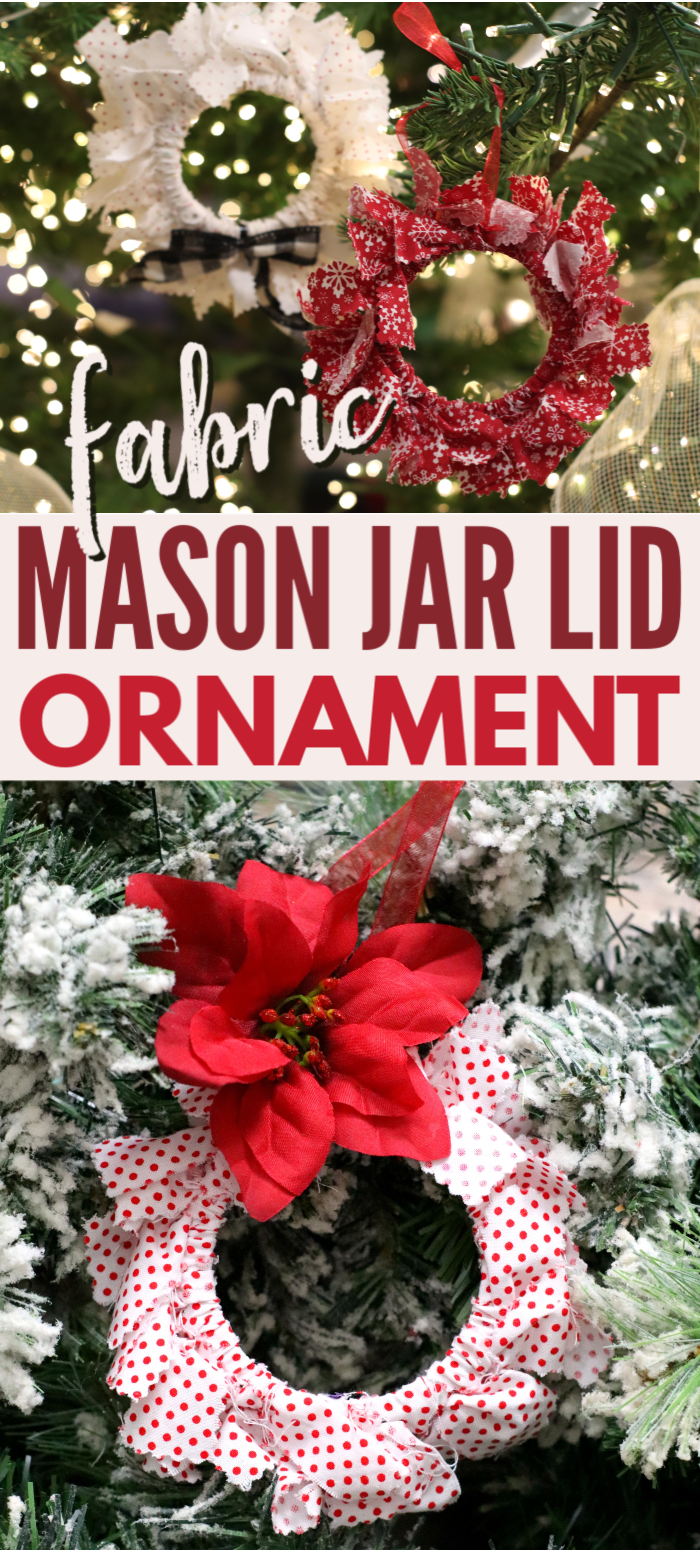 DIY Fabric Mason Jar Lid Ornaments -   17 fabric crafts christmas mason jars ideas