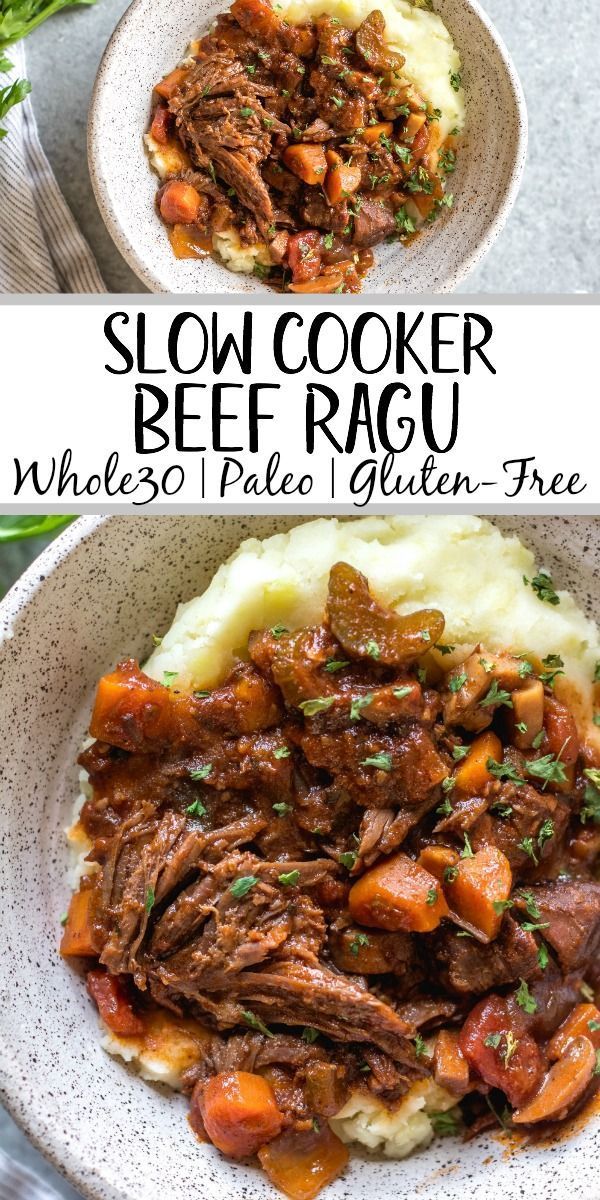 Slow Cooker Beef Ragu: Whole30, Paleo, Gluten-Free - Whole Kitchen Sink -   17 instant pot recipes healthy family dinners beef ideas